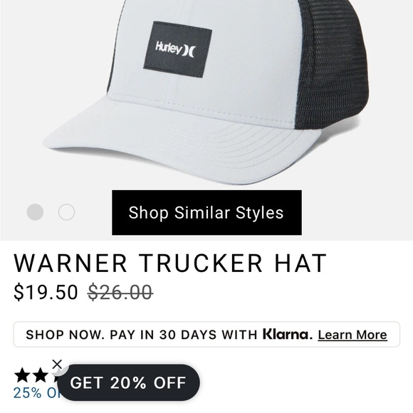 Men’s Hurley trucker hat gray and black adjustable - Picture 6 of 6
